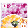 Close-up of a diamond painting kit featuring a colorful scenic tree landscape with full square and round drill patterns.