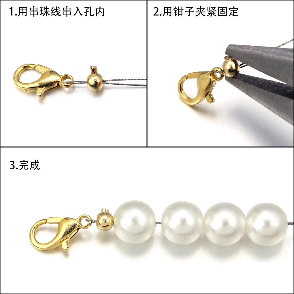 Metal Crimp End Beads for Jewelry Making - Stopper and Positioning Clasps