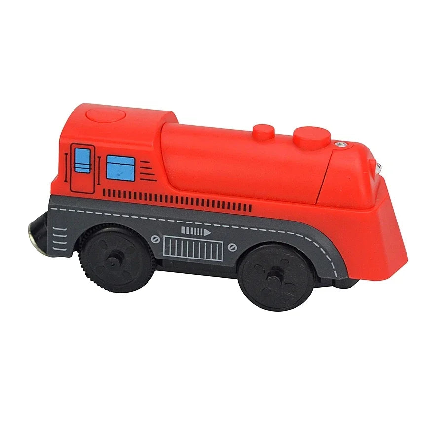 Magnetic Wooden Train Set with Locomotive and Two Carriages