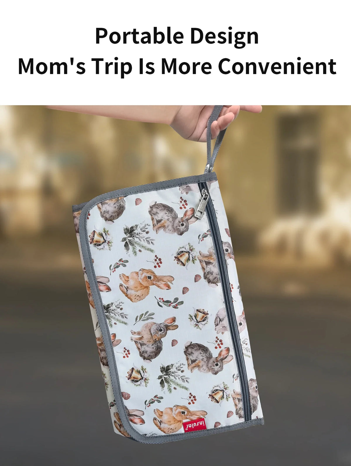 Foldable Waterproof Baby Changing Pad with Storage