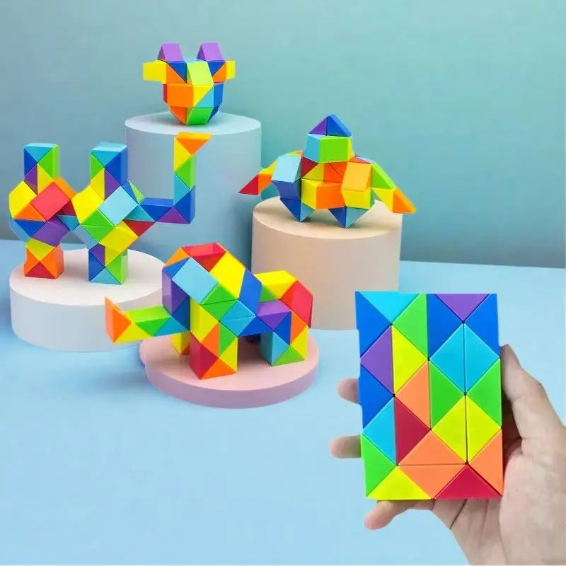 Rainbow Twist Puzzle Snake – Creative Fidget Toy for Kids & Adults