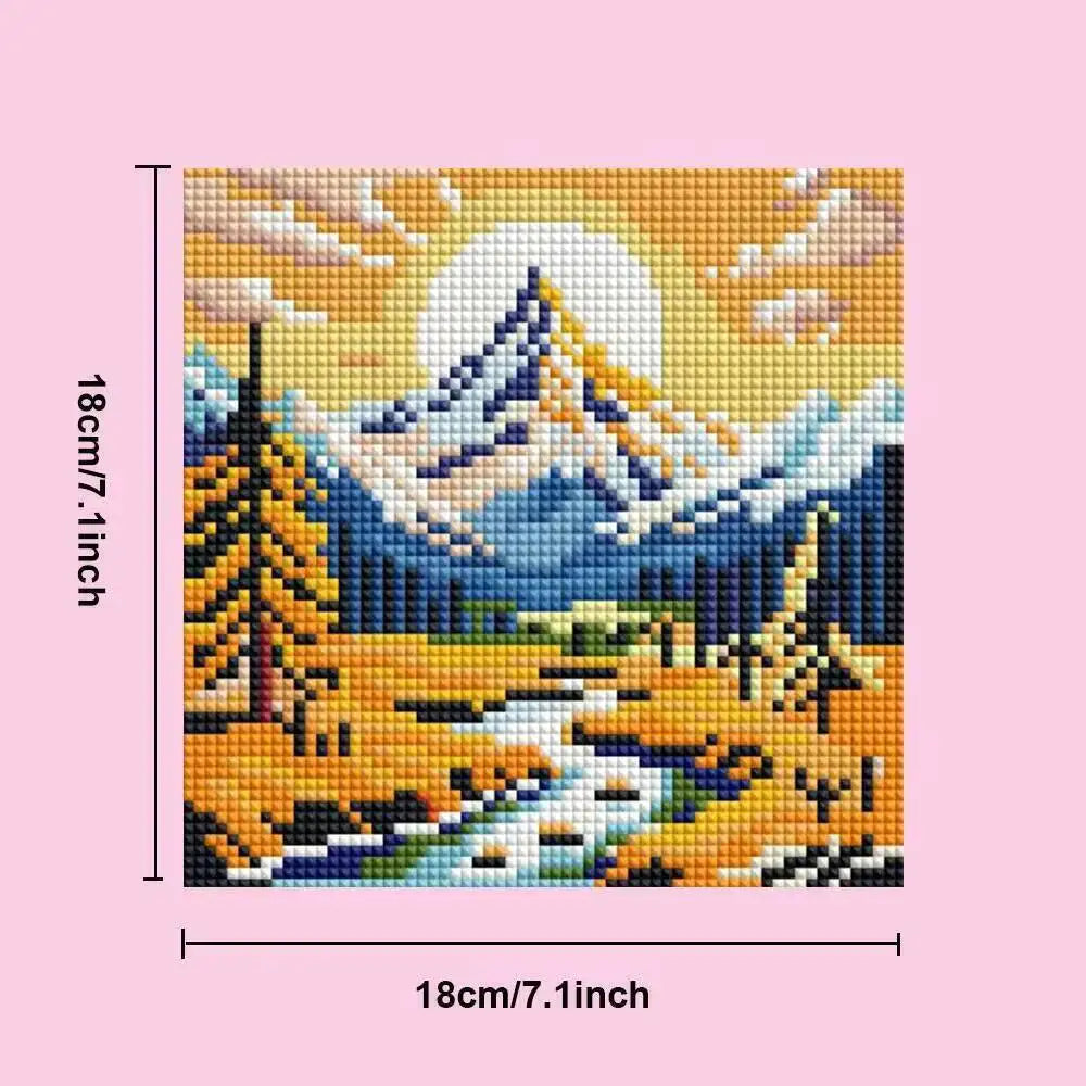 12-Piece Sunset Mountain Diamond Painting Craft Kit
