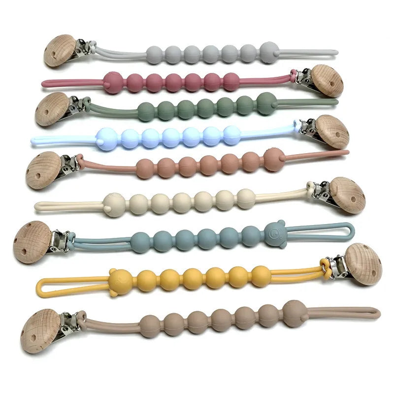 Baby Pacifier Clip with Silicone Teething Beads