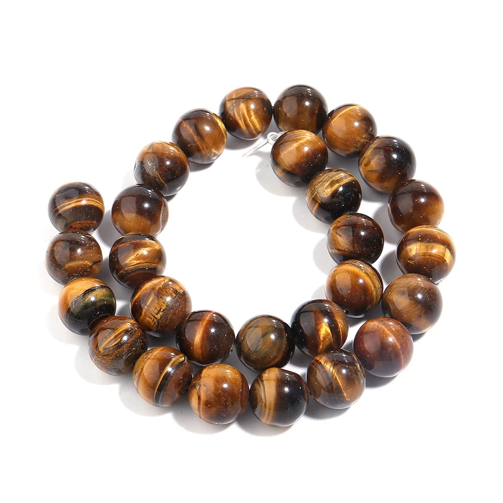 Natural Yellow Tiger Eye Stone Beads for DIY Jewelry Making