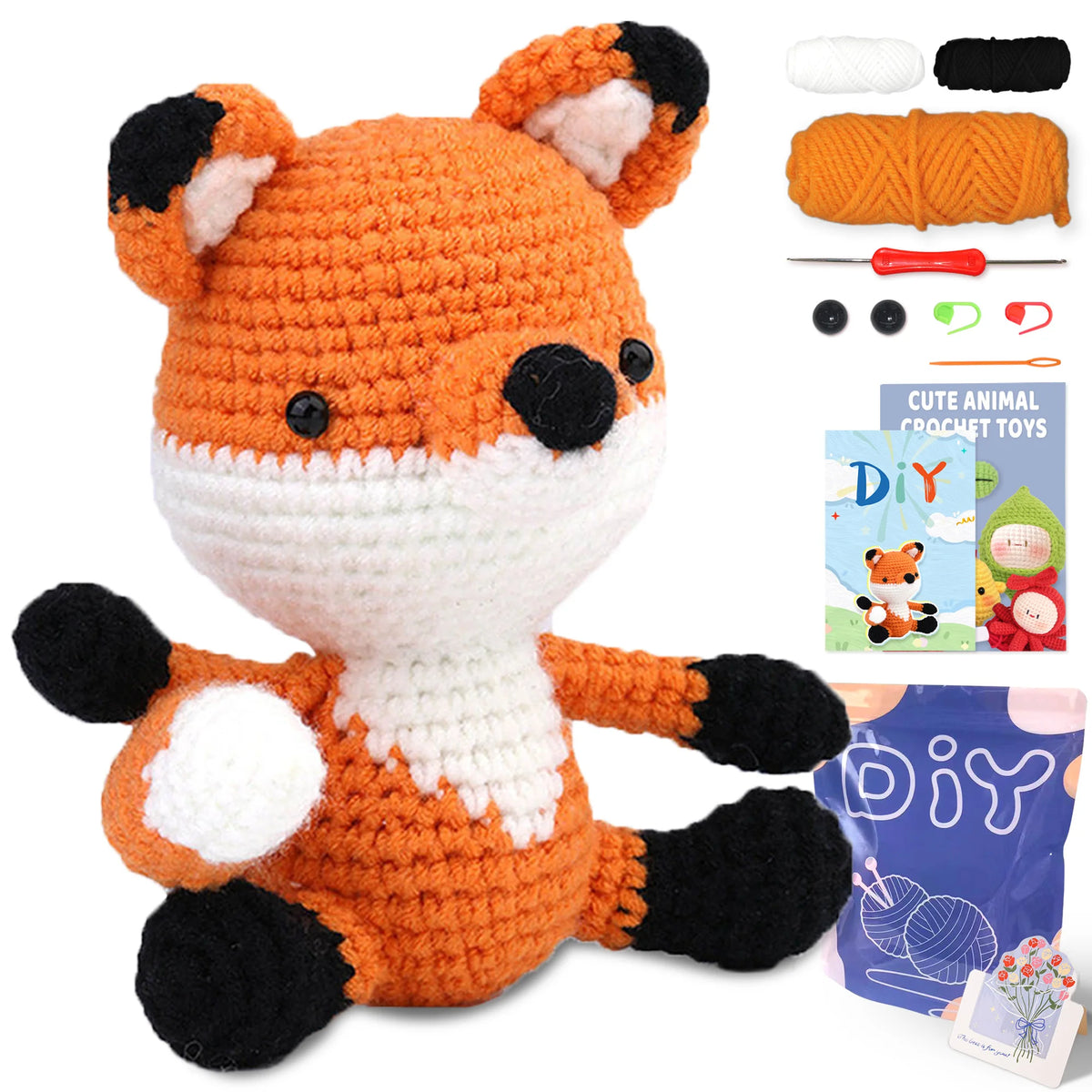 Animal Crochet Kit for Beginners – Complete Starter Set with Step-by-Step Guide