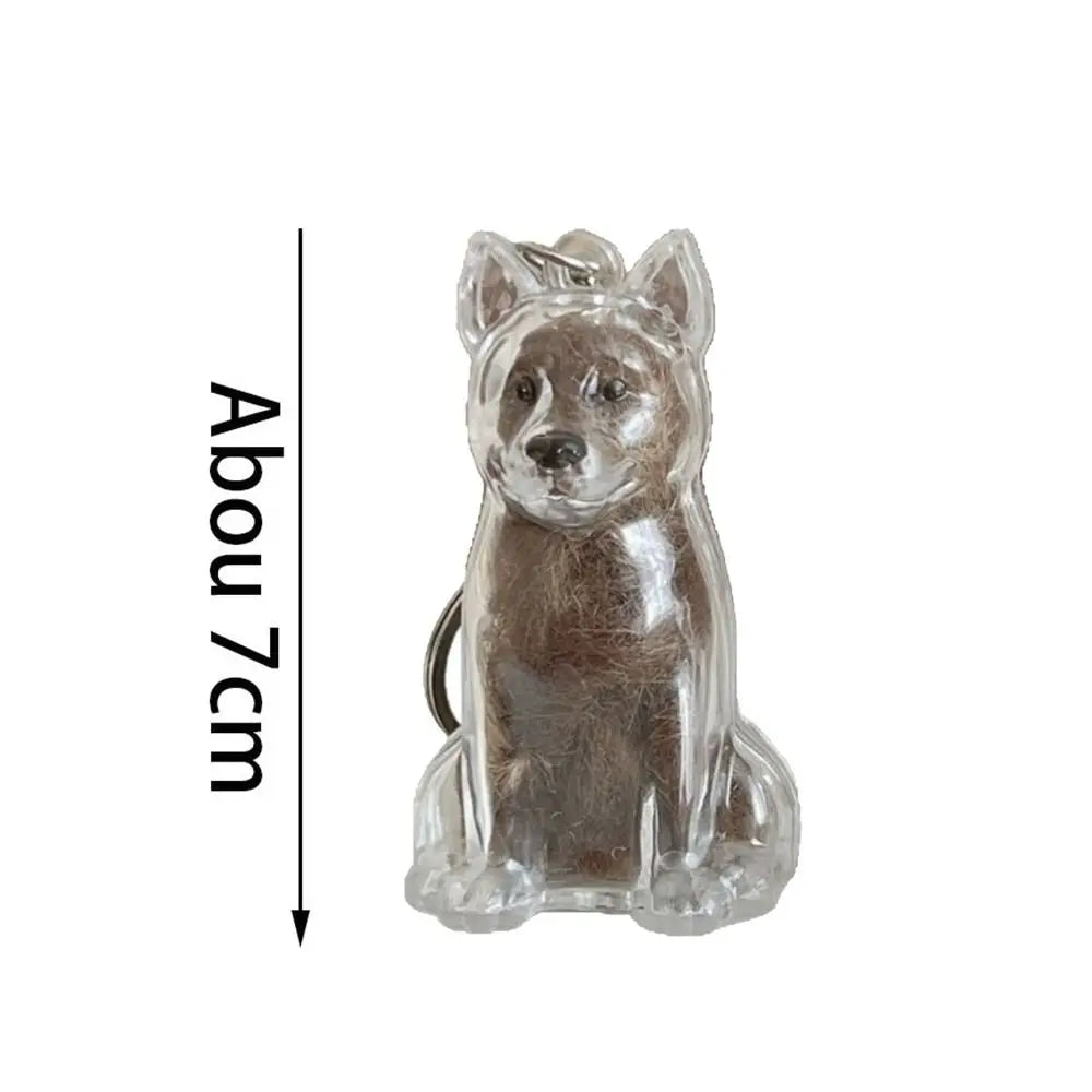 Transparent Dog Fur Keepsake Keychain