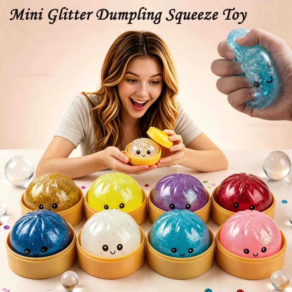 Glitter Dumpling Squeeze Toy for Stress Relief