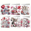 A set of diamond painting cards featuring cute animals and flowers for a birthday card.