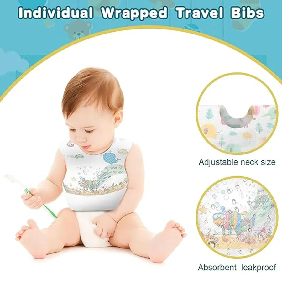 Disposable Baby Bibs (10-Pack) – Soft, Leakproof & Hygienic for Mess-Free Mealtimes
