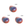 Three skeins of hand-dyed rainbow merino wool yarn showing different shades and twists.
