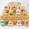 A set of 12 squishy stress relief toys featuring cute animal and food characters in various colors and shapes.