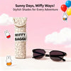 A pink background features a Miffy magnetic glasses case made of soft cotton storage bag with rabbit illustrations and a pair
