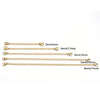 A collection of stainless steel jewelry extender chains in various lengths from 2 inches to 6 inches.