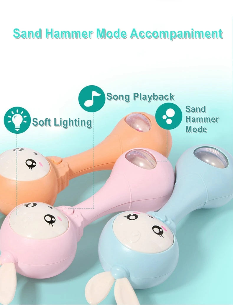 Musical Rabbit Rattle and Teether Toy for Babies