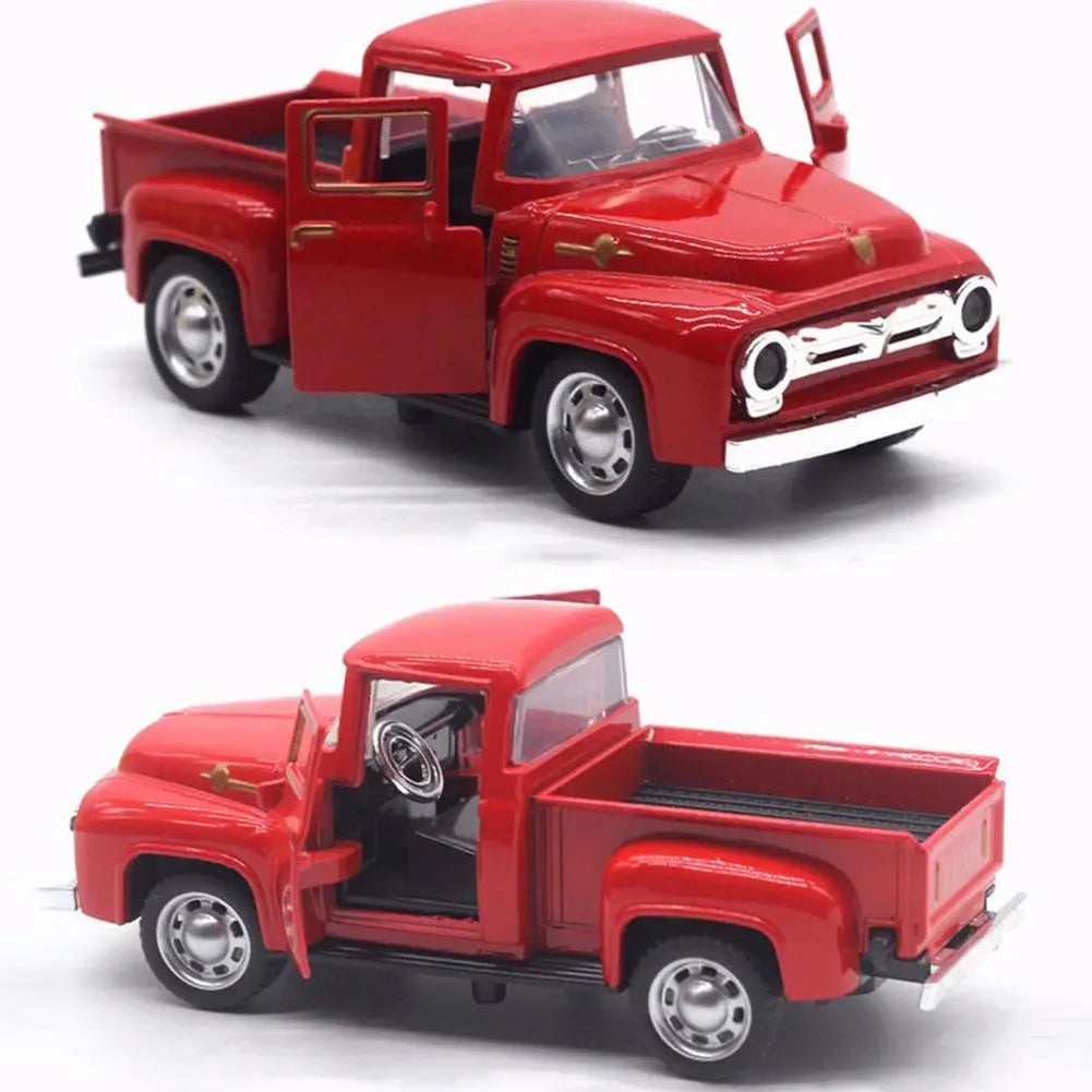 Vintage Red Die-Cast Metal Truck – Pull-Back Miniature Collectible