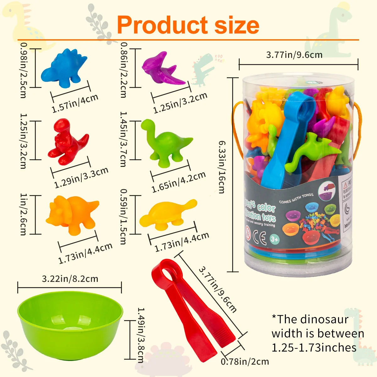 Dinosaur Counting and Sorting Toy Set for Toddlers