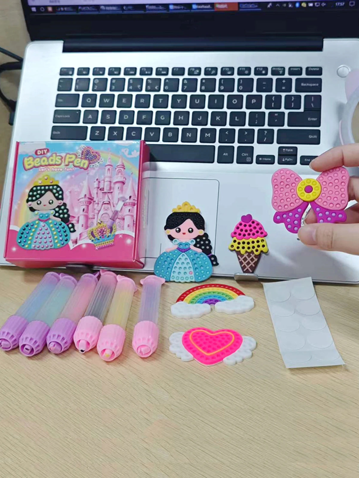 DIY Bead Pen Craft Kit for Girls - Rainbow & Princess Design