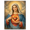 Diamond painting of Jesus and Virgin Mary with a halo and surrounding doves