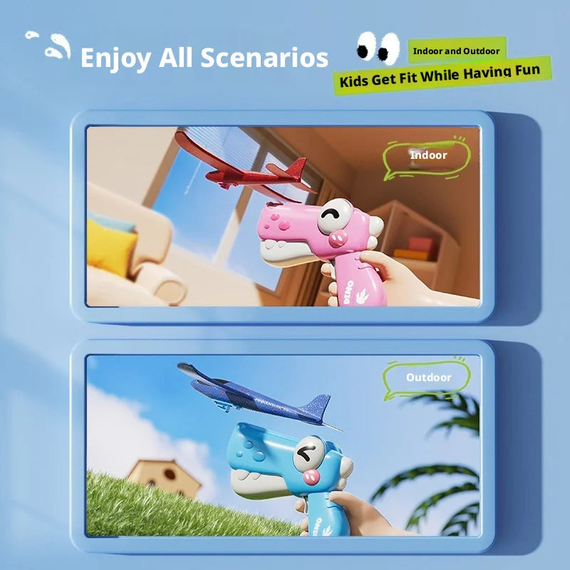 Dinosaur Foam Airplane Launcher Toy