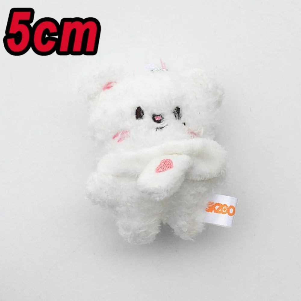 Adorable Plush Cartoon Keychain – Soft Pink Mini Pendant