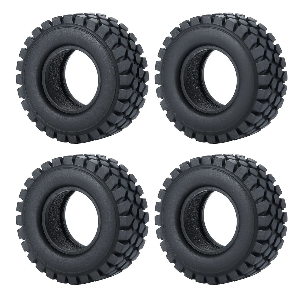 Quatre vues de roues en caoutchouc souple conçues pour voitures RC crawler