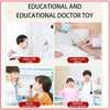 Educational and doctor toy kit showing children learning medical skills like examining a patient.