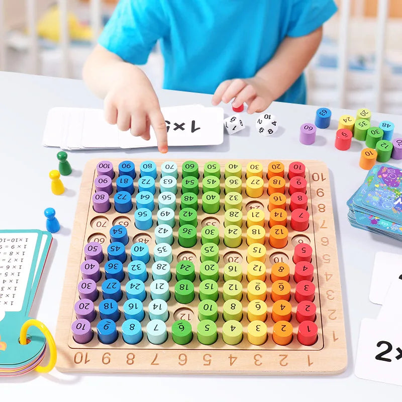 Wooden Multiplication Table Math Learning Toy for Kids