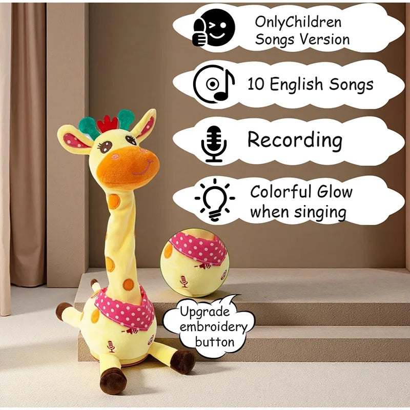 Interactive Singing and Dancing Giraffe Plush Toy with Music