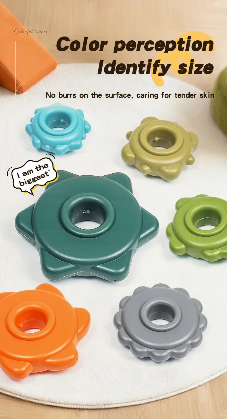 Rainbow Twist & Stack Nesting Rings Toy for Toddlers