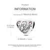 A silver heart charm featuring two intertwined figures, measuring 0.41 inches in height.