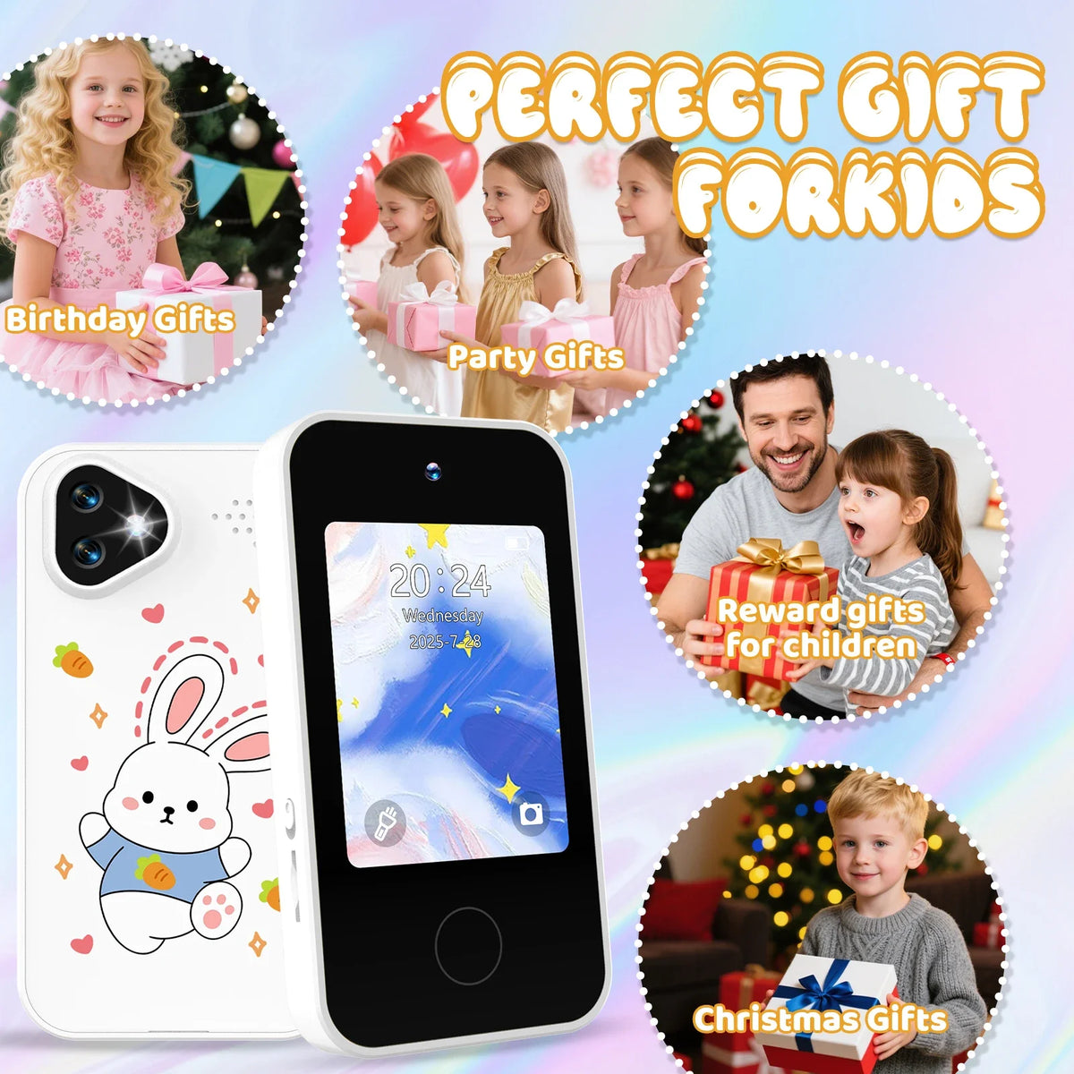 Kids Smart Phone Toy with Dual Cameras and Educational Games