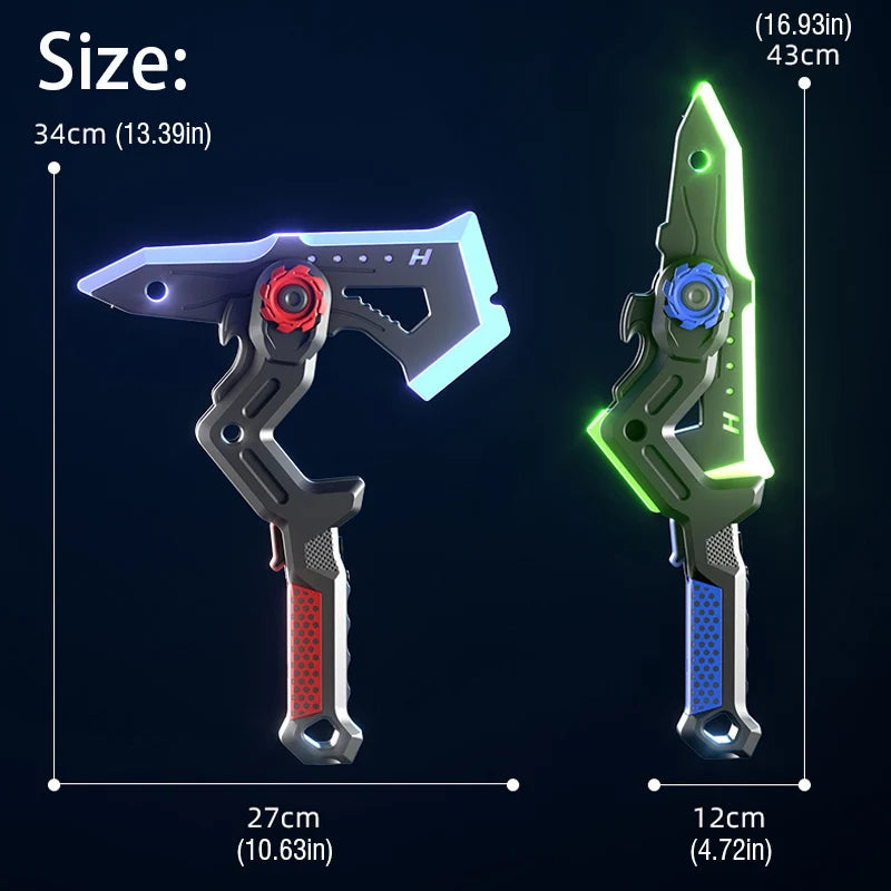 2-in-1 Transformable LED Sword & Axe with Sound Effects