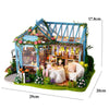 Wooden Dollhouse Kit with Furniture and Lighting