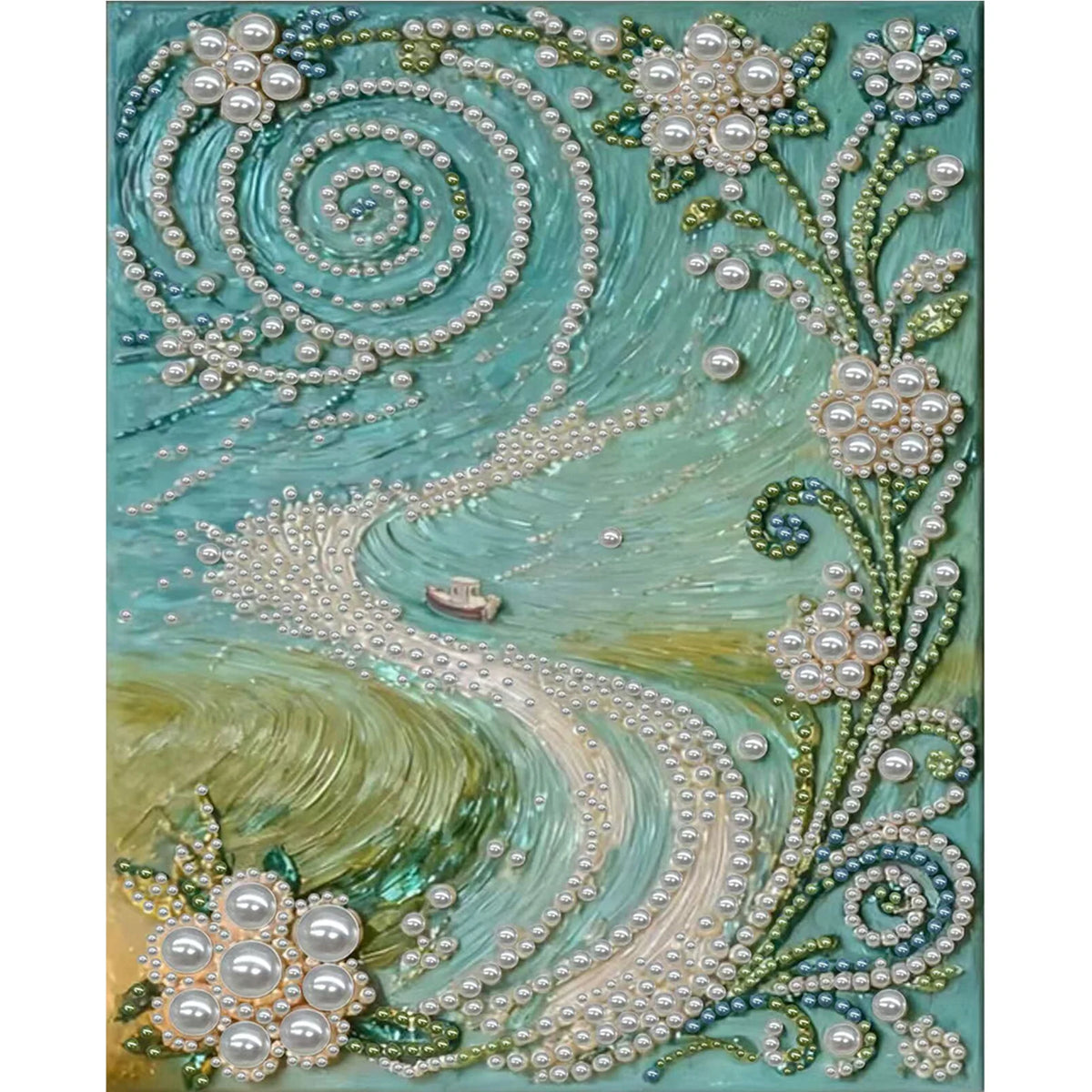 DIY Pearl Gem Painting Kit for Adults | 30x40cm Unframed Canvas Wall Art