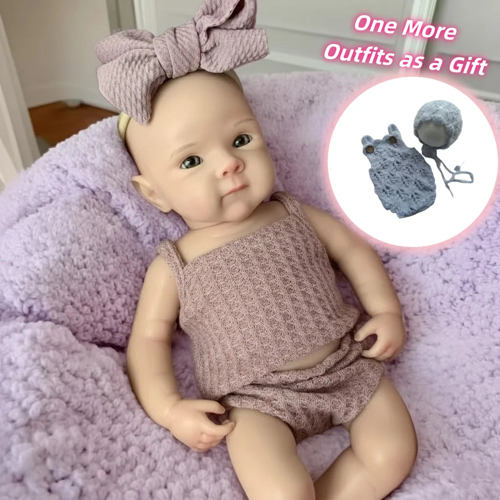 Handmade Silicone Reborn Baby Doll with Two Outfits