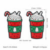 Scarlet red festive Christmas silicone bead shaped like a cup with a tree on it
