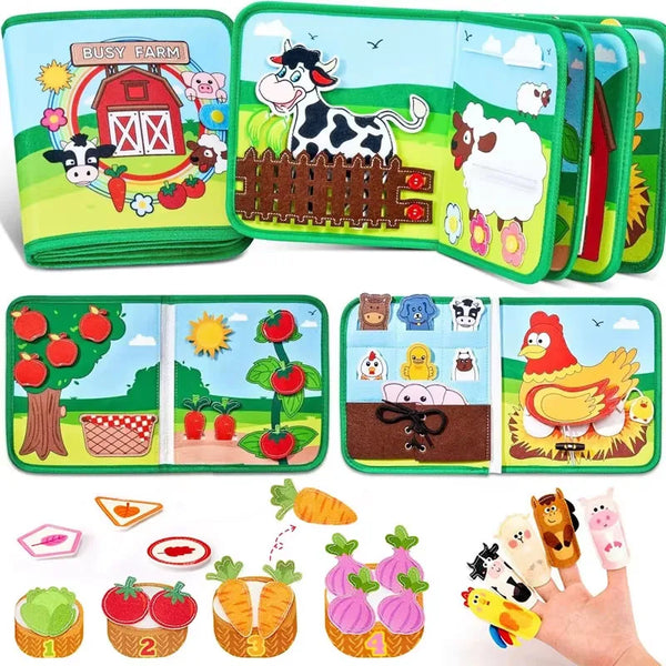 Soft Felt Farm Animal Busy Book for Toddlers