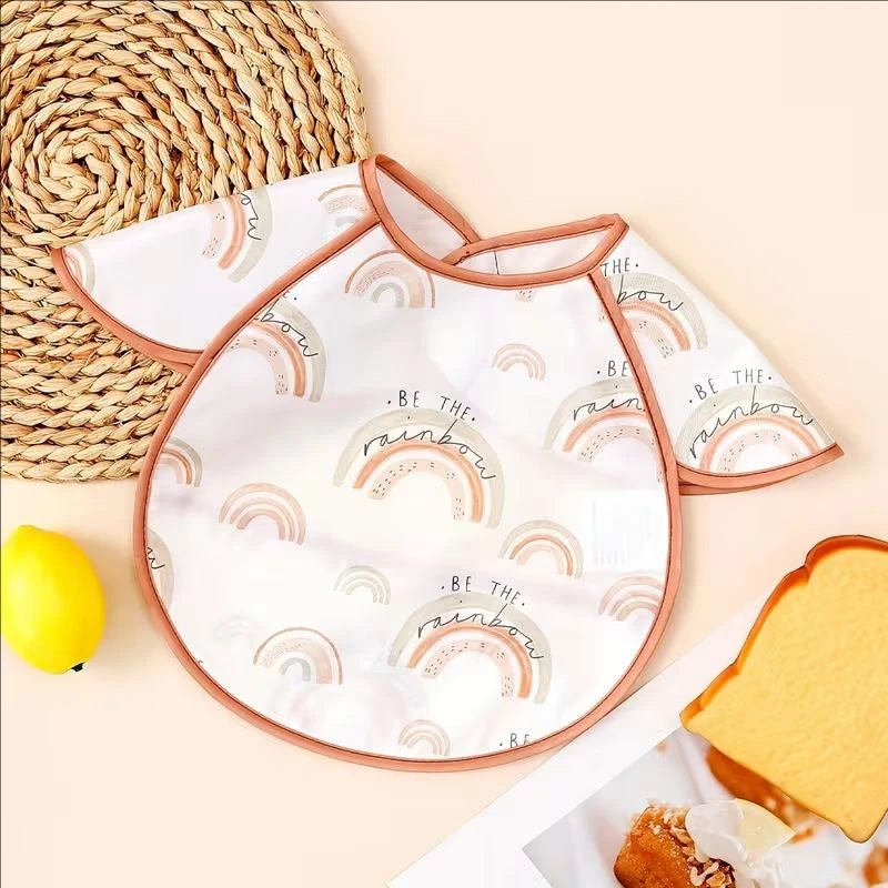 Waterproof Adjustable Baby Bib with Catch Pocket