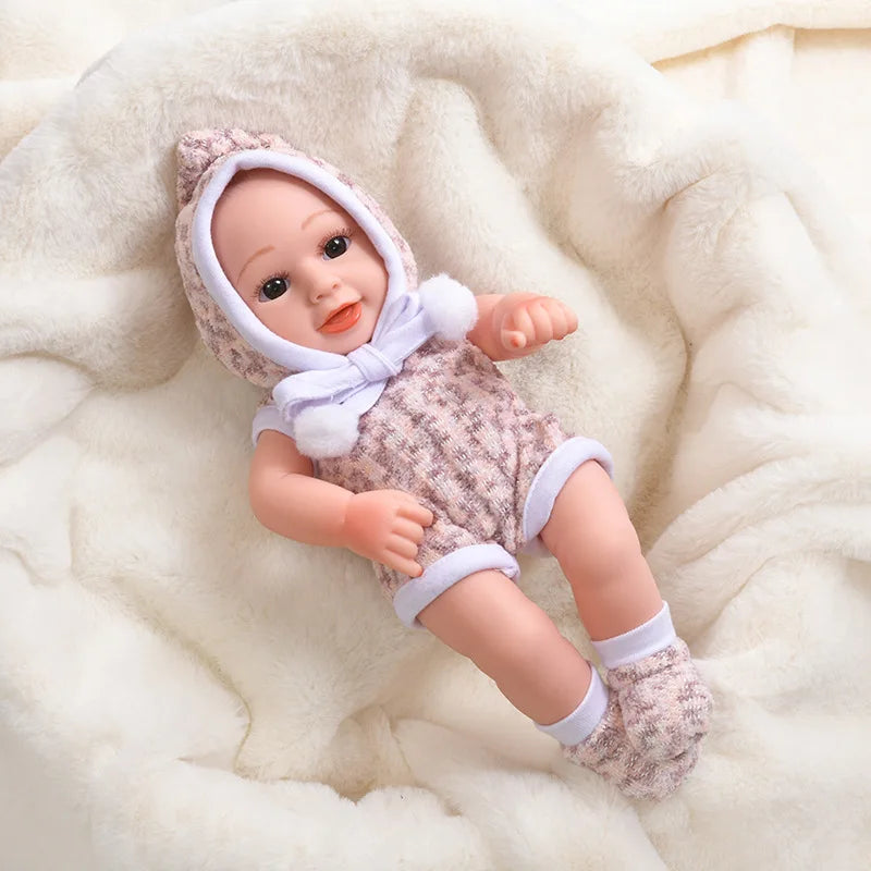 Lifelike 12-Inch Reborn Baby Doll with Outfit – Soft Vinyl, Huggable & Cute