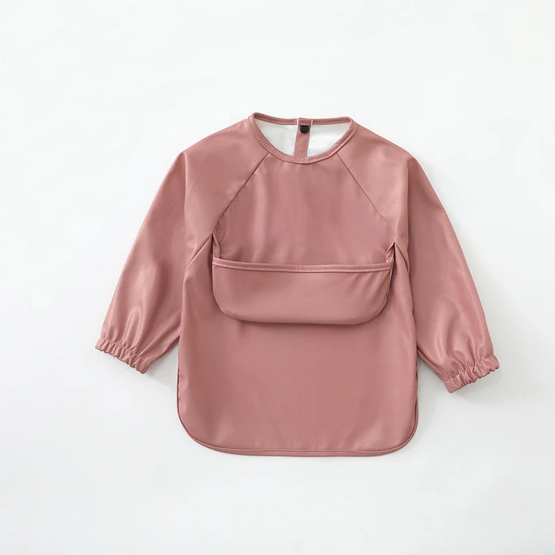 Waterproof Long-Sleeve Art Smock Bib for Toddlers