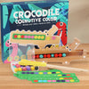 A box of Crocodile Cognitive Color wooden test tube clip beads for developing a baby's hand-on skills.