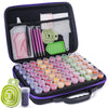 A black storage container for Diamond Art supplies featuring multiple organizer trays and tools.