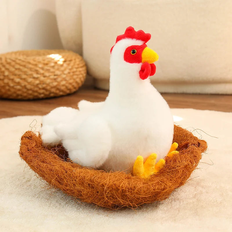 Adorable White Chicken Plushies – Soft Farm Animal Stuffed Hen & Rooster Set