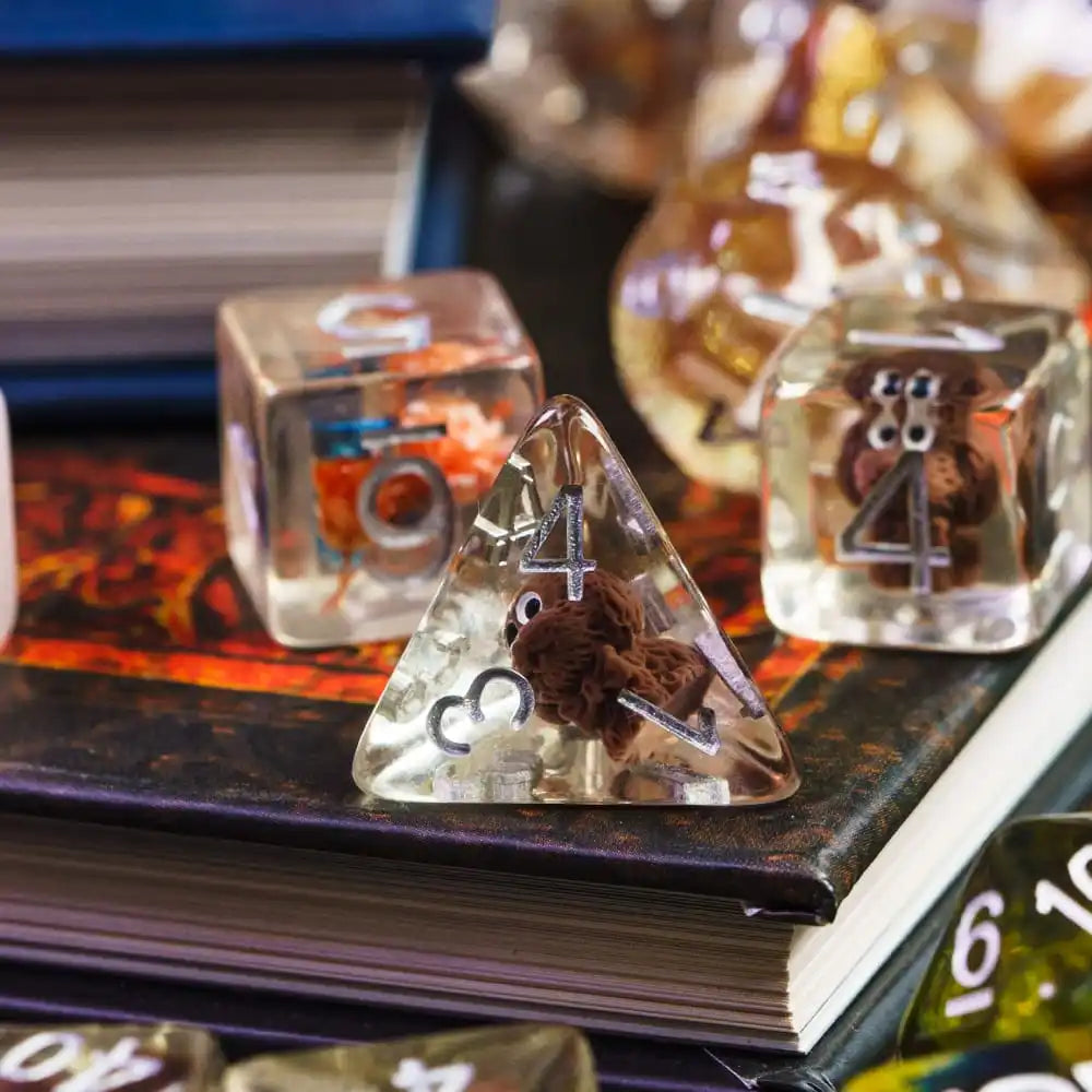 Mystery Resin Dice Set – 7 Polyhedral Dice for D&D & RPG Games