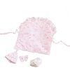 Pink cozy winter romper outfit for 12-inch reborn dolls with attached booties and a matching bonnet