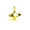 A gold metal fidget spinner with a smooth, conical design.