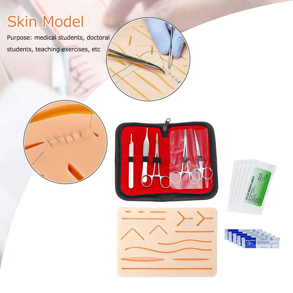 Suture Practice Kit with Reusable Skin Pad for Medical Training