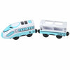 Magnetic Wooden Train Set with Locomotive and Two Carriages