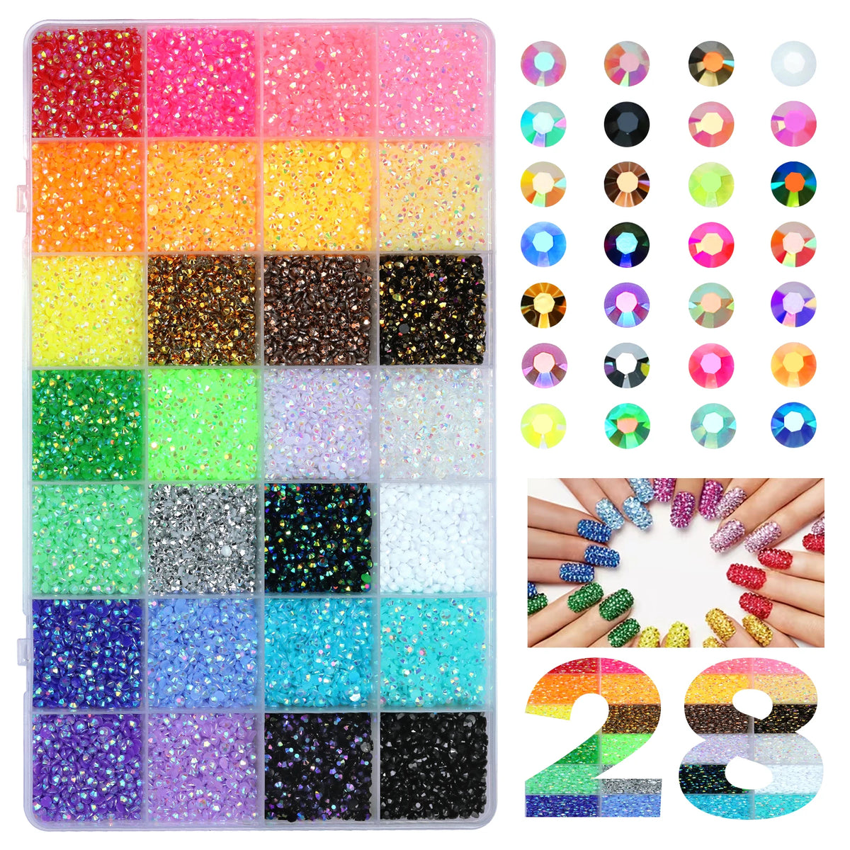 Mixed Color Resin Rhinestone Set for Crafts and DIY Decor