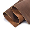 Rolls of brown Crazy Horse leather used for DIY crafting and leatherwork